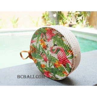 fashion circle sling handbag floral decorative 